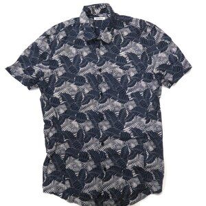 Bikkembergs Button Up Shirt Mens Medium Short Sleeve‎ Blue Floral Hawaiian S/S